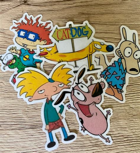 90s Cartoon Sticker Set Matte Vinyl Stickers Standard Etsy