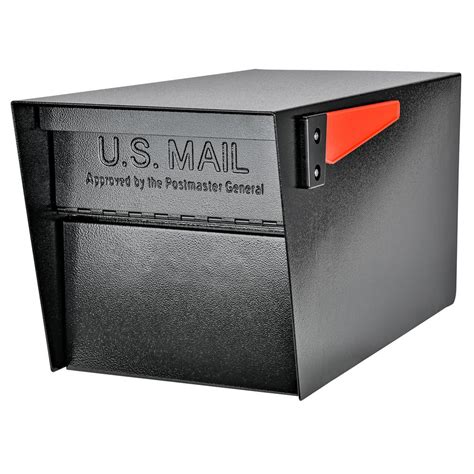 Mail Boss Mail Manager Street Safe Black Post Mount Mailbox With High