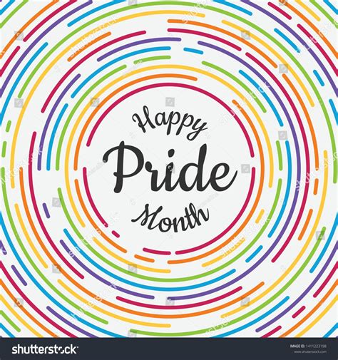 Happy Pride Month Banner With Typography Text In Abstract Colorful