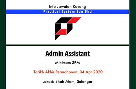 Terengganu jalan putra a/2,taman bandar putra no 17,ground floor & first floor. Info Jawatan Kosong Terkini - Practical System Sdn Bhd ...
