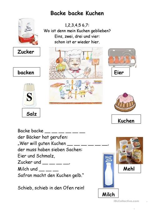The original was in saxony and thuringia with several textual versions from 1840. Backe backe Kuchen | Education