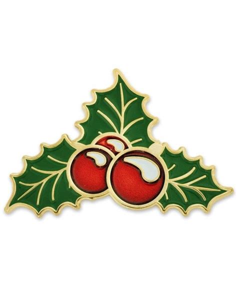 Pinmarts Christmas Holly Berry Xmas Mistletoe Holiday Lapel Pin