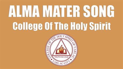Alma Mater Song Lyrics College Of The Holy Spirit Chs Youtube