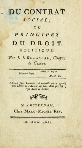 Du Contrat Social 1762 Edition Open Library