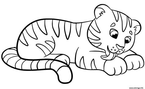 Coloriage Tigre Bebe Pour Enfants Dessin Tigre à Imprimer