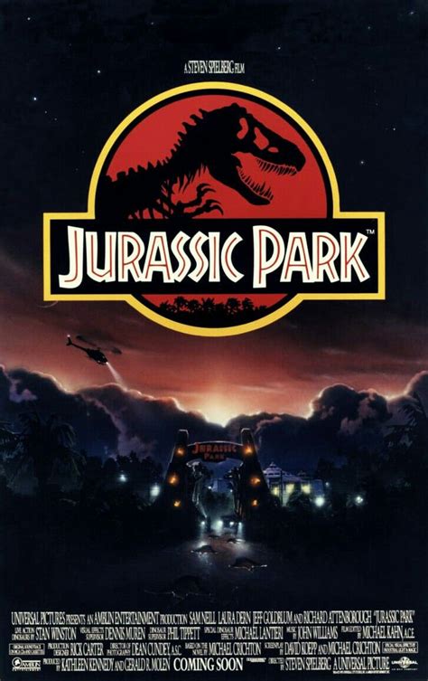 A Movie Poster For The Films Title Jurasic Park With An Image Of A