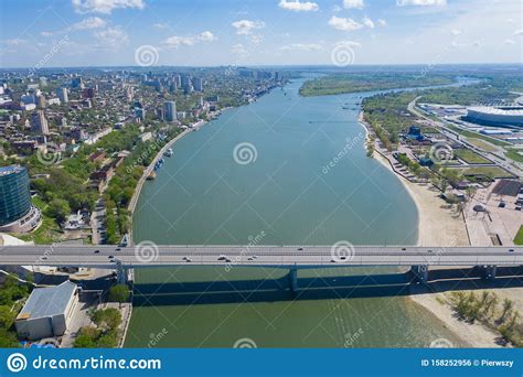 Aerial View Of Rostov On Don And River Don Russia Editorial Photo