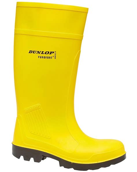 Dunlop Wellies Yellow S5 Purofort Safety Wellingtons Boots Yellow