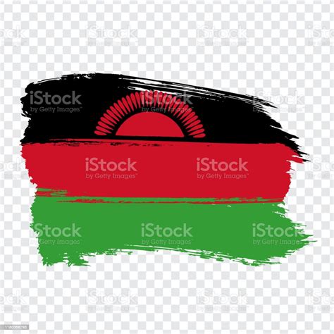 Flag Republic Of Malawi From Brush Strokes Flag Malawi On Transparent