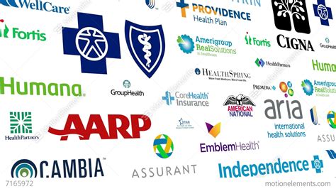 Health Insurance Brands Logo Loop Stock Animation 7165972