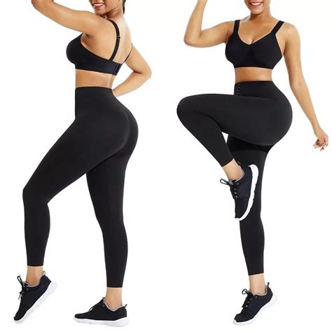 hexin breathable hooks waist trainer leggings high waist yoga pants gym leggings corset yoga