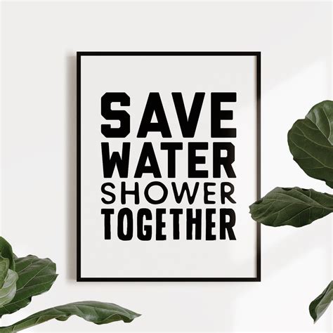 Save Water Shower Together Bathroom Wall Decor Funny Wall Etsy