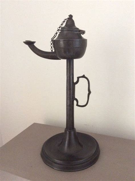 Reserved For S Decorative 1800s Antique Pewter Whale Oil Lamp Oil