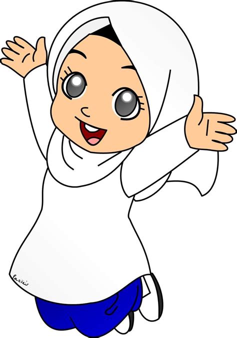 Gambar Budak Sekolah Kartun Premium Vector Malay School Girl Has Two