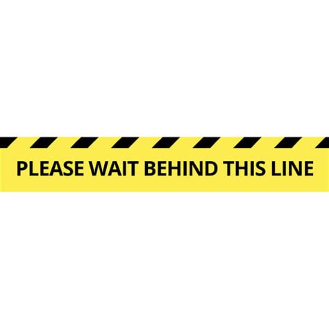 Please Wait Behind Line Floor Sticker Clearance Deals