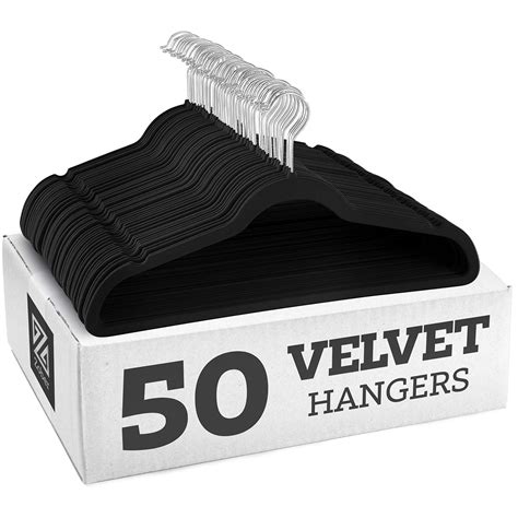 Premium Non Slip Velvet Hangers Clothes Hangers 50 Pack Ultra Thin Space Saving 360° Swivel