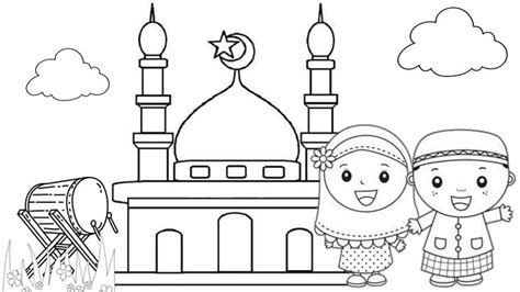Mewarnai Tema Ramadhan Ramadan Kids Hello Kitty Coloring Preschool