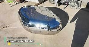 Modern Mirror Stainless Steel Stone Sculpture for Outdoor Garden or Lawn Decor for Sale
