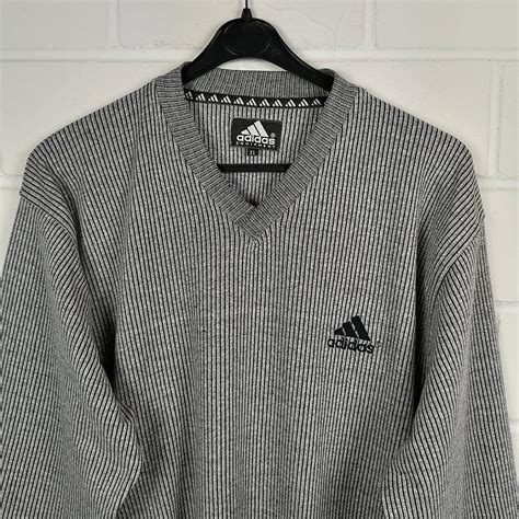 Vintage Adidas Size L Equipo Suéter Jersey Suéter V Cuello 90s Etsy