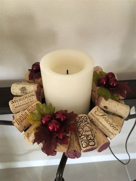 Wine Cork Candle Rings ~~~~grape Design~~~pillar Size Candle Ring