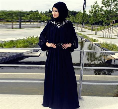 Chiffon Muslim Party Dressesmuslim Hijab Dresses Longnavy Blue Hijab Party Dressesmuslim