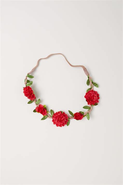 Hairband With Flowers Bright Red Ladies Handm Us