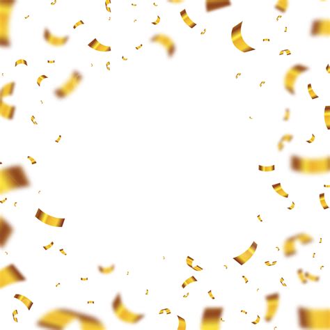 Confetti And Gold Ribbons Celebration Overlay Background Confetti