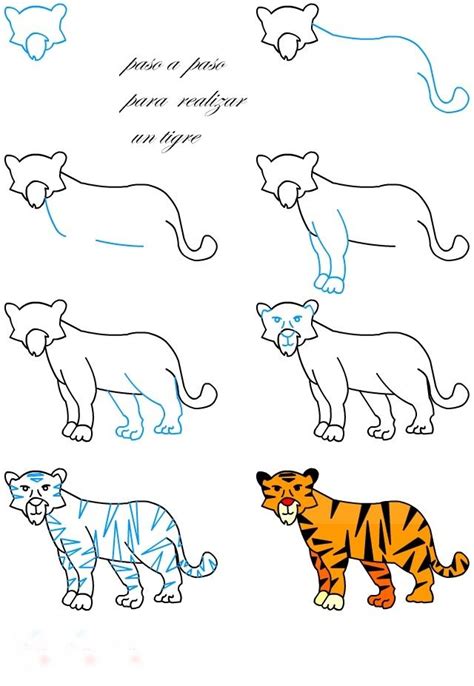 Sencillos Dibujos De Tigres Faciles Dibujos Para Colorear