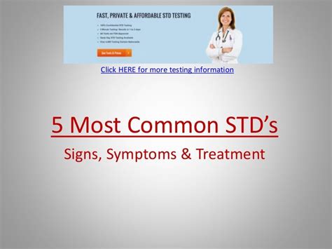 5 Most Common Stds Signs Symptoms And Treatment