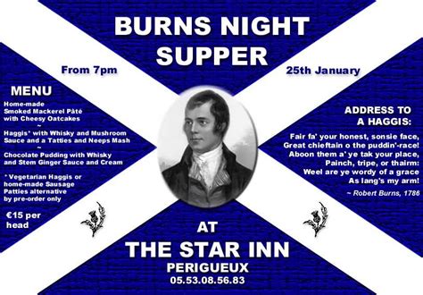 Burns Night Supper Th January