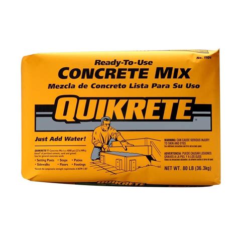 Quikrete 80 Lb Concrete Mix 110180 The Home Depot