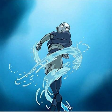 Avatar Aang In The Avatar State And Starting To Create A Water Vortex