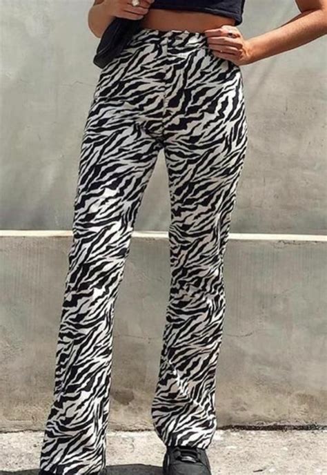 Zebra Print Trousers Clothes Zebra Pant Straight Pants
