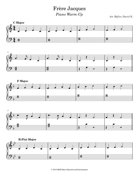Piano Warm Up Sheet Music For Piano Solo Easy