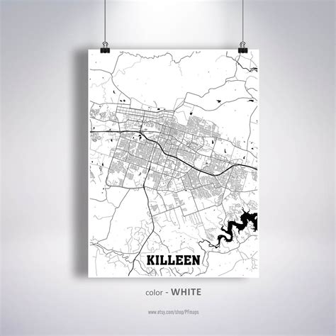 Killeen Map Print Killeen City Map Texas Tx Usa Map Poster Etsy