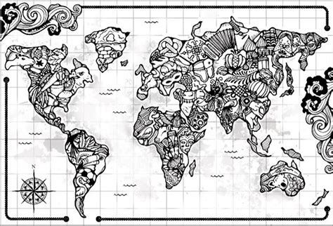 Illustrated World Map On Behance