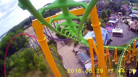 The Riddlers Revenge Front Car On Ride Pov Six Flags New England Youtube