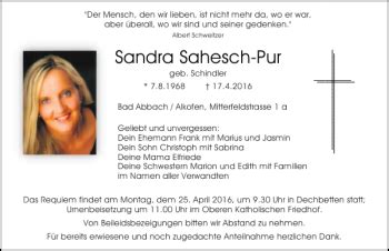 Traueranzeigen Von Sandra Sahesch Pur Mittelbayerische Trauer