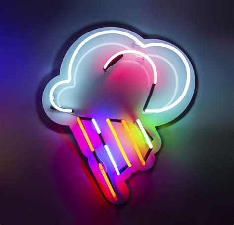 Neon Rain Cloud 2 - Kemp London - Bespoke neon signs, prop hire, large 