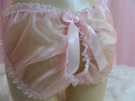 Sissy Panties Frilly Sheer Organza Lace Open Butt Panties All Etsy