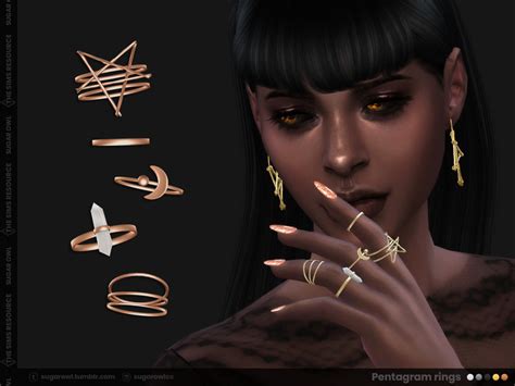 Pentagram Rings By Sugar Owl At Tsr Sims 4 Updates