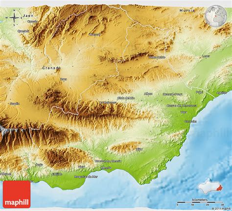 Physical 3d Map Of Almería