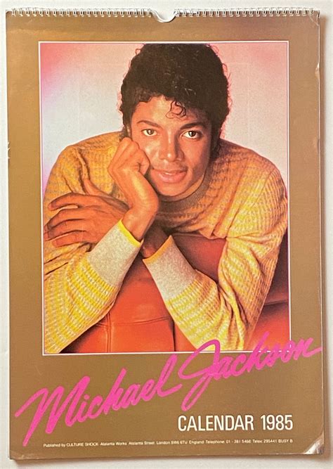 Michael Jackson 1985 Vintage Calendar Etsy