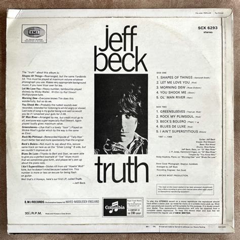 Jeff Beck Truth Lp Buy From Vinylnet
