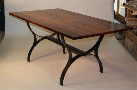 Custom Made Steel Base Dining Table By Hayes Furniture Design
