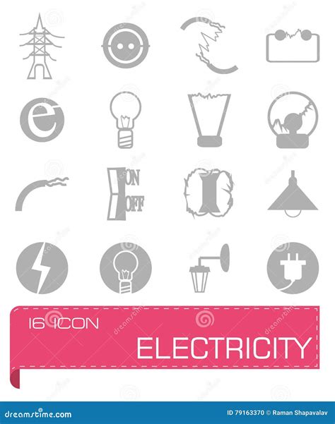 Vector Electricity Icon Set Stock Vector Illustration Of Equipment