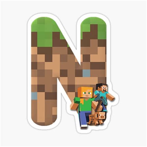 Minecraft Personal Name Letter N Sticker For Sale By Ddkart Redbubble
