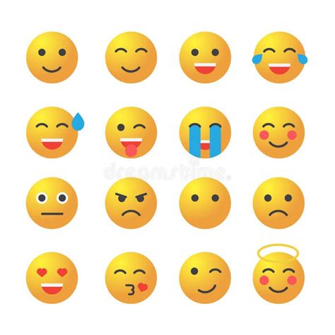 Emoticon Set Collection Of Emoji Stock Illustration Illustration Of