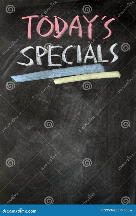 Menu Of Today S Specials Stock Photo Image Of Chalkboard 22534900