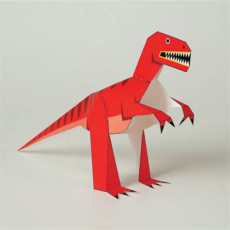 Dinosaurs Diy Paper Craft Kit 3d Paper Toys Colourful Etsy Ireland